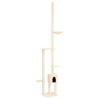 Vida XL Rascador de suelo a techo grande crema para gatos