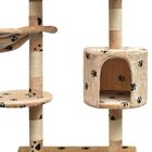 Rascador con poste rascador para gatos color Gris huellas, , large image number null