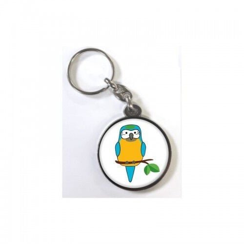 Llavero de guacamayo Cool Parrots circular inoxidable