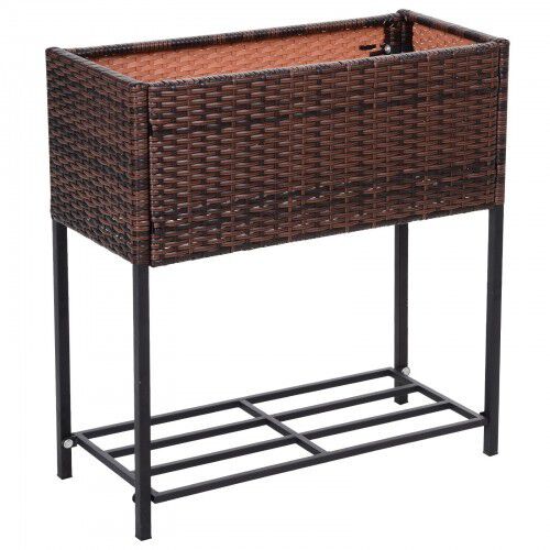 Jardinera rectangular Outsunny para balc&oacute;n color Marr&oacute;n, , large Imagen numero 2