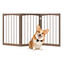 COSTWAY Barra para Perros Plegables, Barrera de Seguridad para Interiores, Separador de Habitaciones de 3 Paneles Plegable y Autoportante para Mascotas Pequeños y Medianos (Marrón), , large indicador imagen numero 1