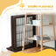 PawHut Barrera para Perros de 3 Paneles Barrera de Seguridad para Perros con Estructura de Madera y Patas de Apoyo para Pasillo Escalera 185x36x71 cm Marrón, , large indicador imagen numero 5