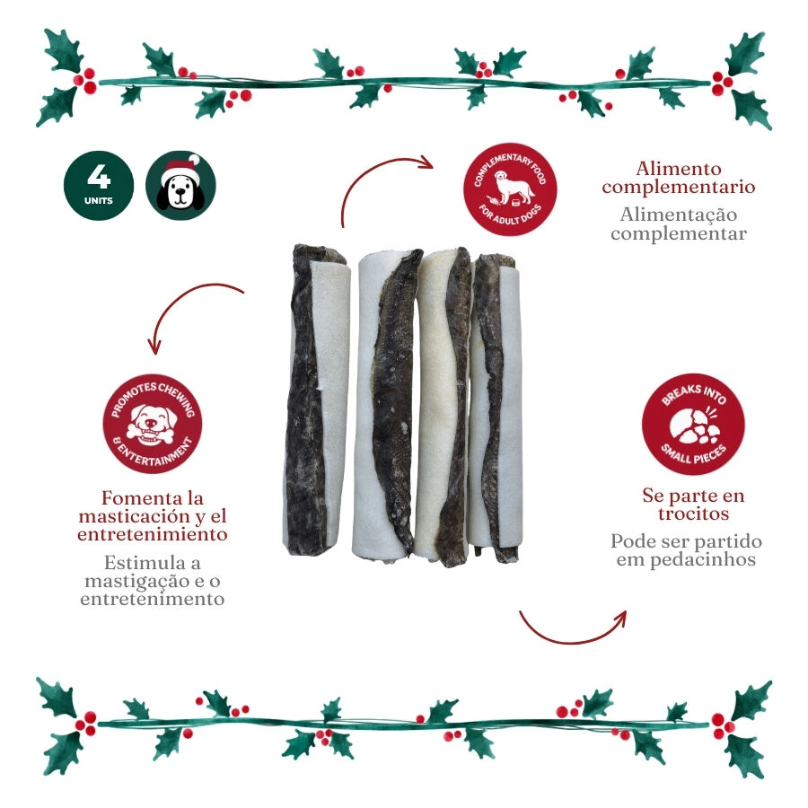 4 uds. Wonder Christmas Palitos con Pescado Snacks para perros, , large Imagen numero 3