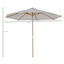 Outsunny Sombrilla Parasol de Jardín Ø300x250 cm con Sistema de Pestillo de Fijación Techo Ventilado y Poste Desmontable de Madera para Terraza Patio Exterior Gris, , large indicador imagen numero 3
