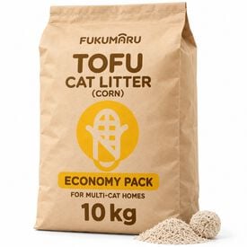 FUKUMARU Arena de Tofu (Corn) 10 kg Formato Econ&oacute;mico &ndash; Saco Ahorro para Hogares Multigato