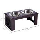 Pawhut comedero elevado doble marrón para perros, , large image number null