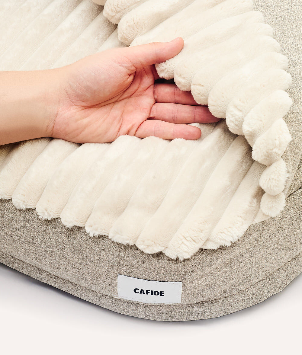 Cama Perro con Capucha Chenilla Beige, Maso, , large Imagen numero 5