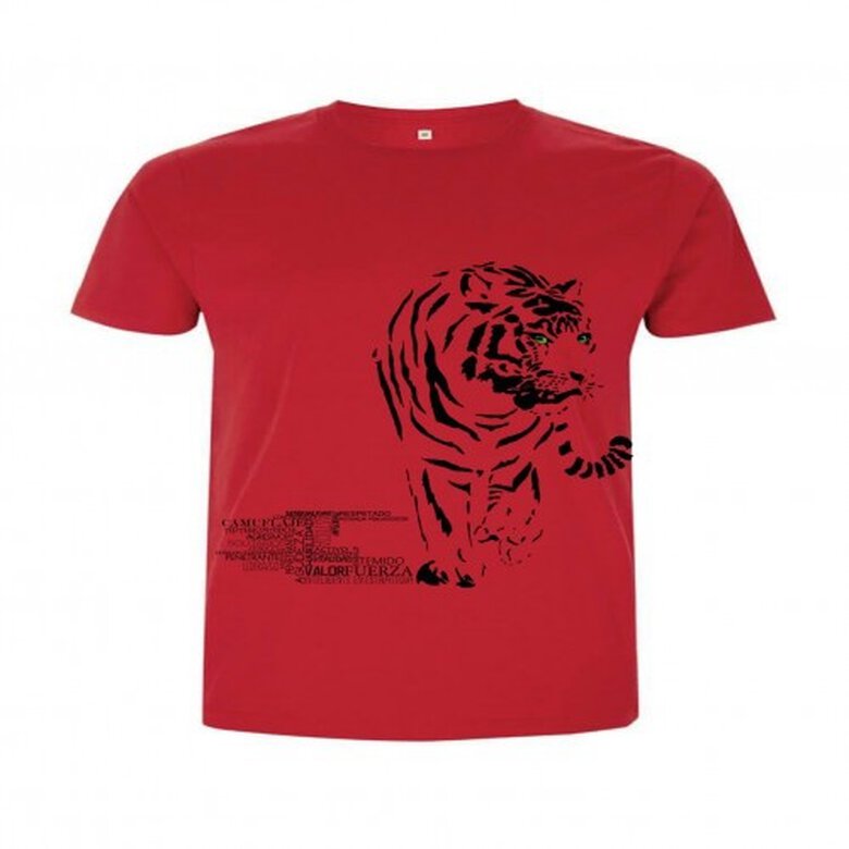 Animal totem camiseta manga corta algodón tigre rojo para hombres, , large image number null