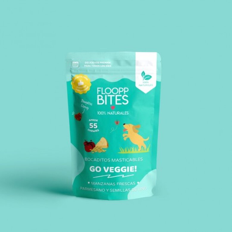 FlooppBITES soft snacks naturales sabor go veggie para perros, , large image number null