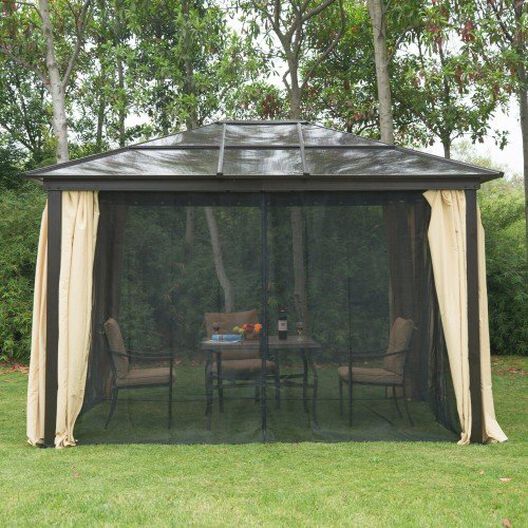 Carpa pérgola Outsunny para exterior color Marrón/Crema, , large image number null