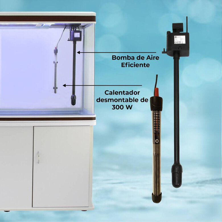 MonsterShop Acuario Completo con Mueble Blanco para peces thumbnail