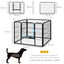 PawHut Parque para Perros de 4 Paneles 82x82x60 cm Parque de Juegos para Mascotas Plegable con Puerta de Pestillo y Marco de Metal para Interior y Exterior Gris, , large indicador imagen numero 3