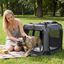 COSTWAY Transport&iacute;n para Perros Plegable, Bolsa Transporte para Gatos con Ventanas de Malla, 3 Puertas y Bolsillos Extra&iacute;bles, Portador de Viaje para Mascotas Interior y Exterior (Gris, L), , large indicador imagen numero 2