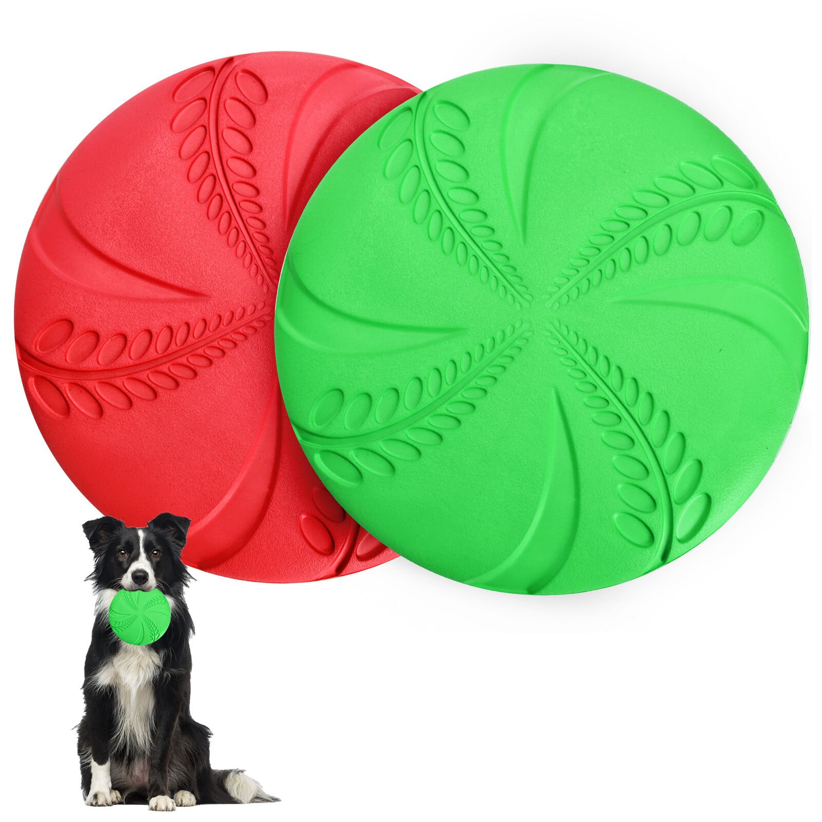 Nobleza Frisbees Verde y Rojo para perros - 2 uds. thumbnail