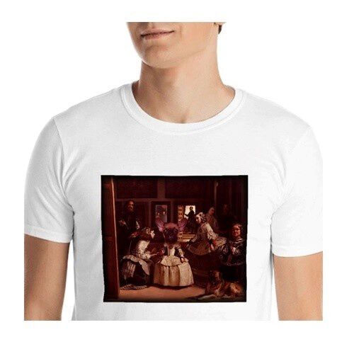 Mascochula camiseta hombre las meninas personalizada con tu mascota blanco thumbnail