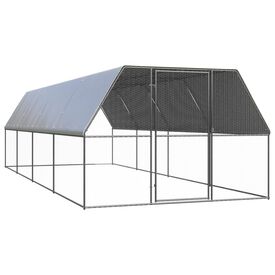 VidaXL CaPacka de acero galvanizado para pollos y gallinas