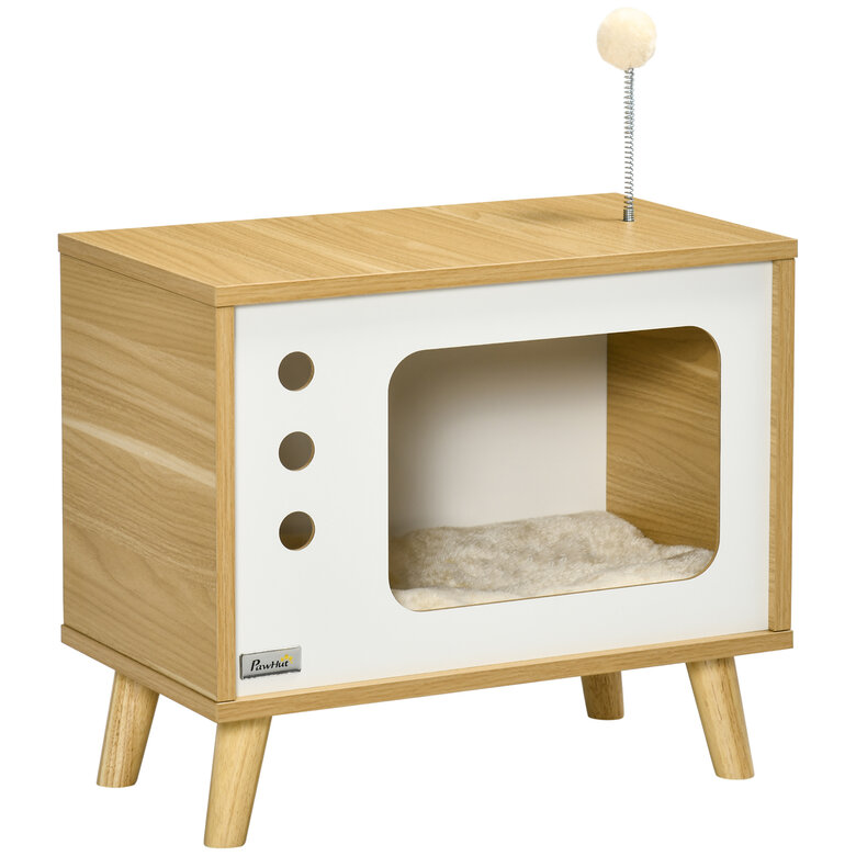 Pawhut Cama Cueva de Gatos Mesa Auxiliar