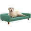 PawHut Sofá para Perros Grandes Cama Elevada para Perros Tapizada con Cojín Lavable y Patas de Madera de Pino Carga 40 kg 98x67x25 cm Verde, , large indicador imagen numero 1