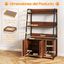 COSTWAY Armario para Gatos, Armario de Caja de Arena con Estantes de Almacenamiento, Almohadilla para Arañar, Estación de Carga, Mueble de Interior Resistente con Kit Antivuelco (Nogal), , large indicador imagen numero 3