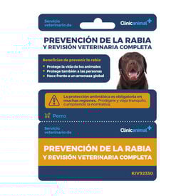 Tarjeta de prevención de la rabia + revisión veterinaria completa para perro