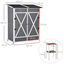 Outsunny Caseta de Jardín de Madera 139x75x160 cm Cobertizo para Almacenaje de Herramientas con Estantería Movible Puertas con Cerrojo Techo Asfáltico Gris, , large indicador imagen numero 3