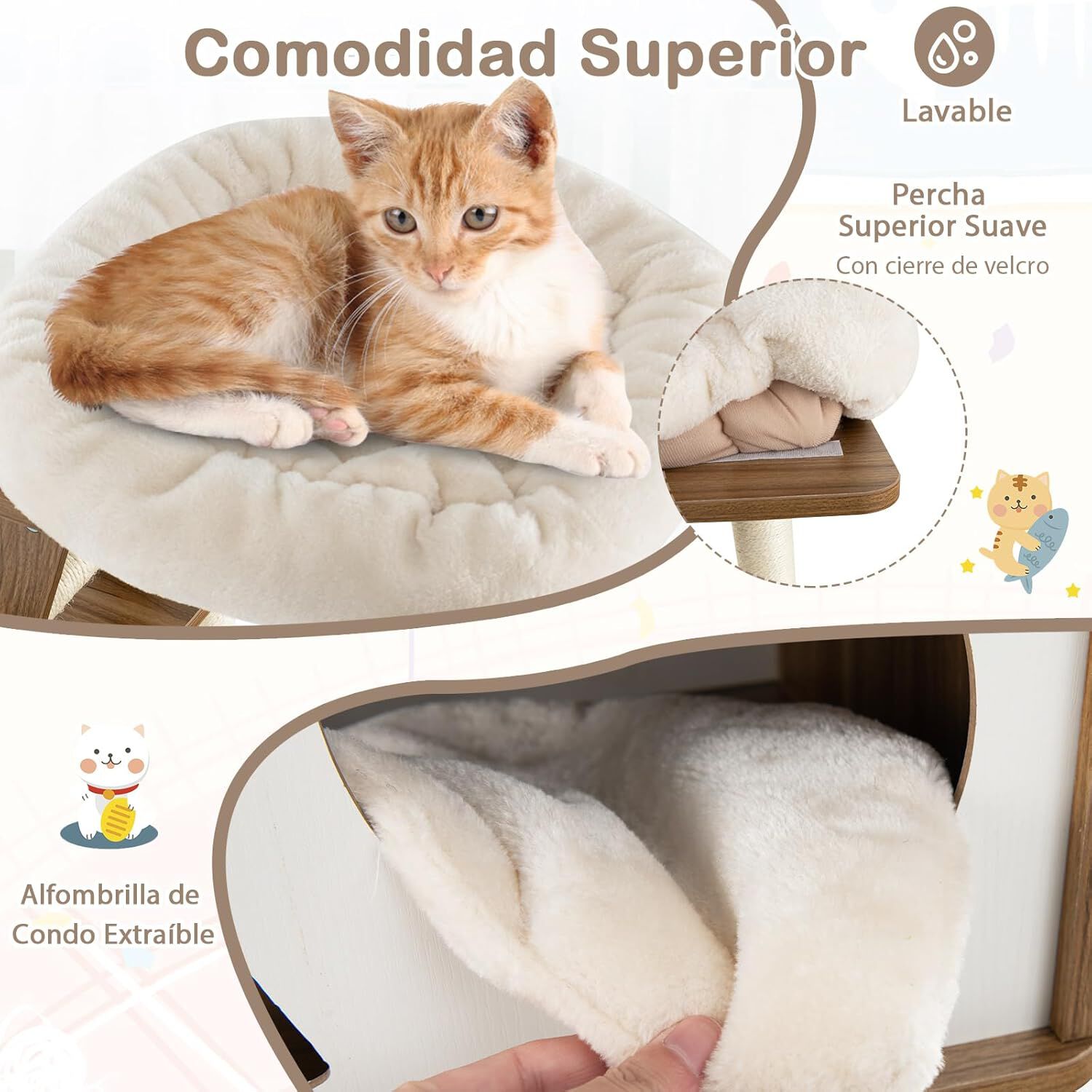 COSTWAY Árbol Rascador con escalera para Gato thumbnail