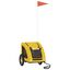 vidaXL Remolque de bicicleta para perros hierro y tela Oxford amarillo, , large indicador imagen numero 1