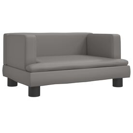 vidaXL Cama de Cuero Sintético gris para perros