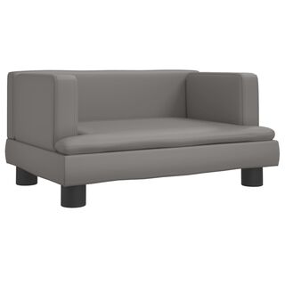vidaXL Cama de Cuero Sintético gris para perros