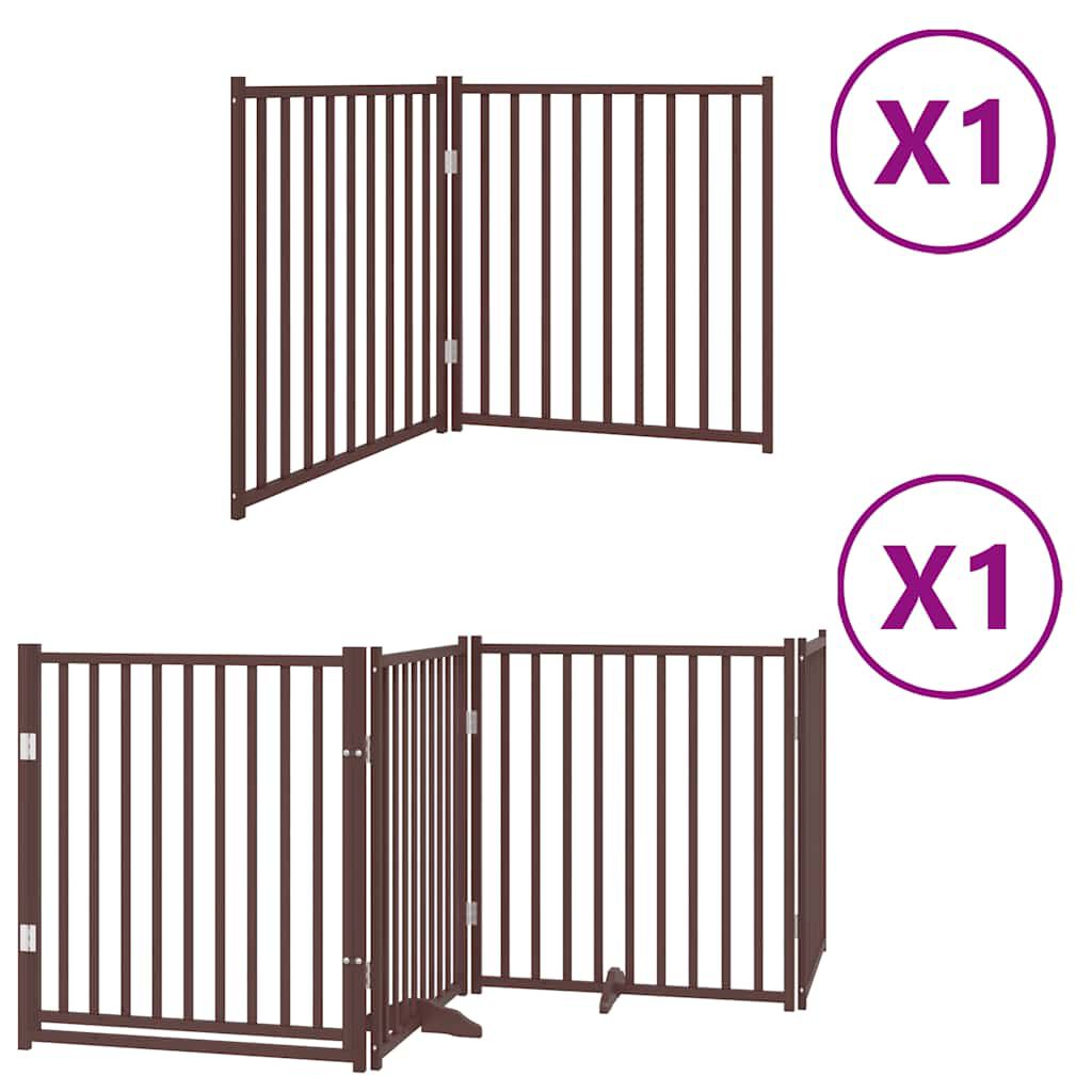 vidaXL Puerta para Perros Plegable Paneles Puerta de Seguridad Madera de &Aacute;lamo, , large Imagen numero 1