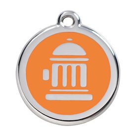Red dingo Placa identificativa Acero Inoxidable Esmalte Boca de incendio Naranja para perros