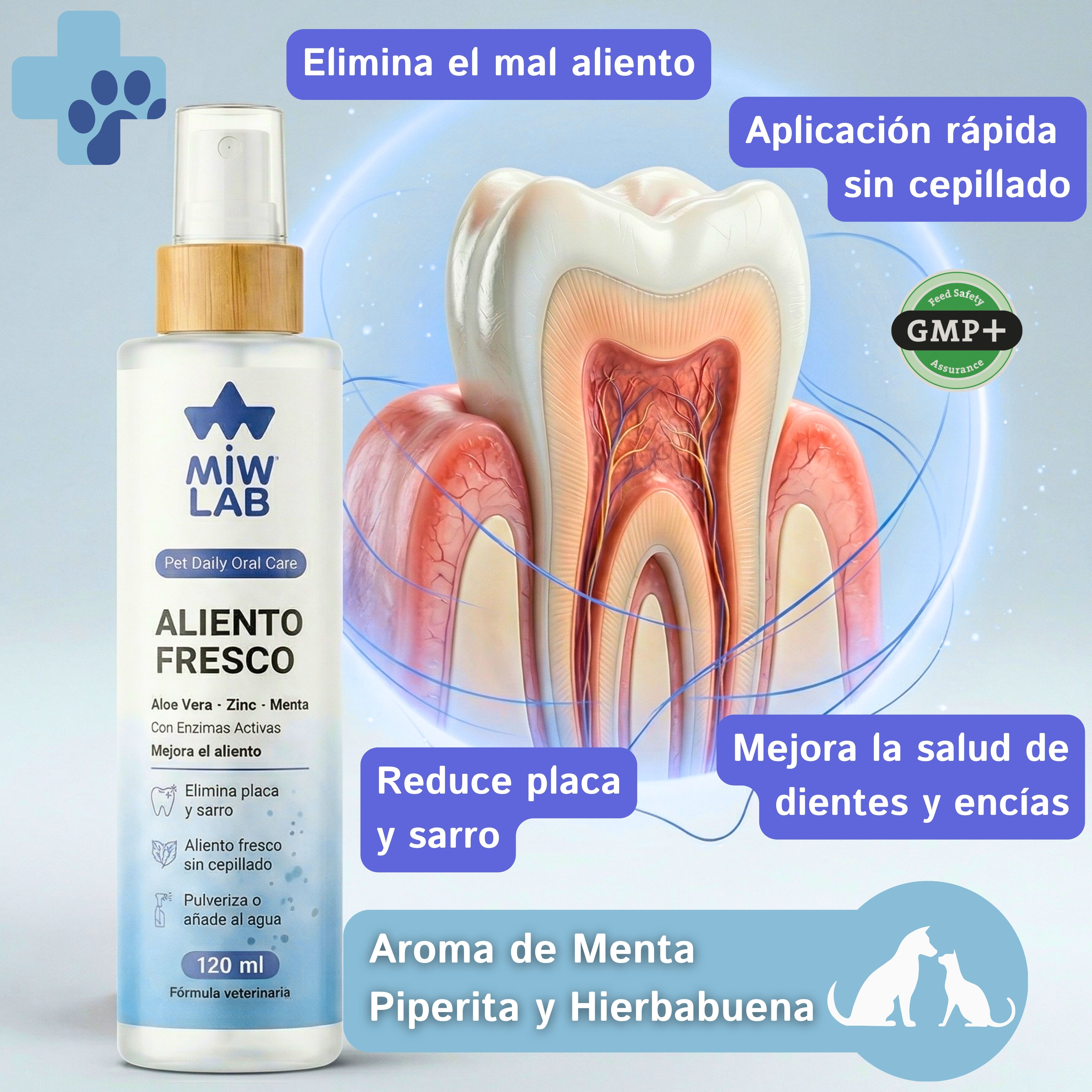 Spray Bucal para Eliminar el Mal Aliento de Perros y Gatos Dent&iacute;frico Animal Ayuda a Reducir Placa y Sarro y Previene de Alitosis en Mascotas Aditivio para el Agua o Pulverizador Directo en Boca, , large Imagen numero 4