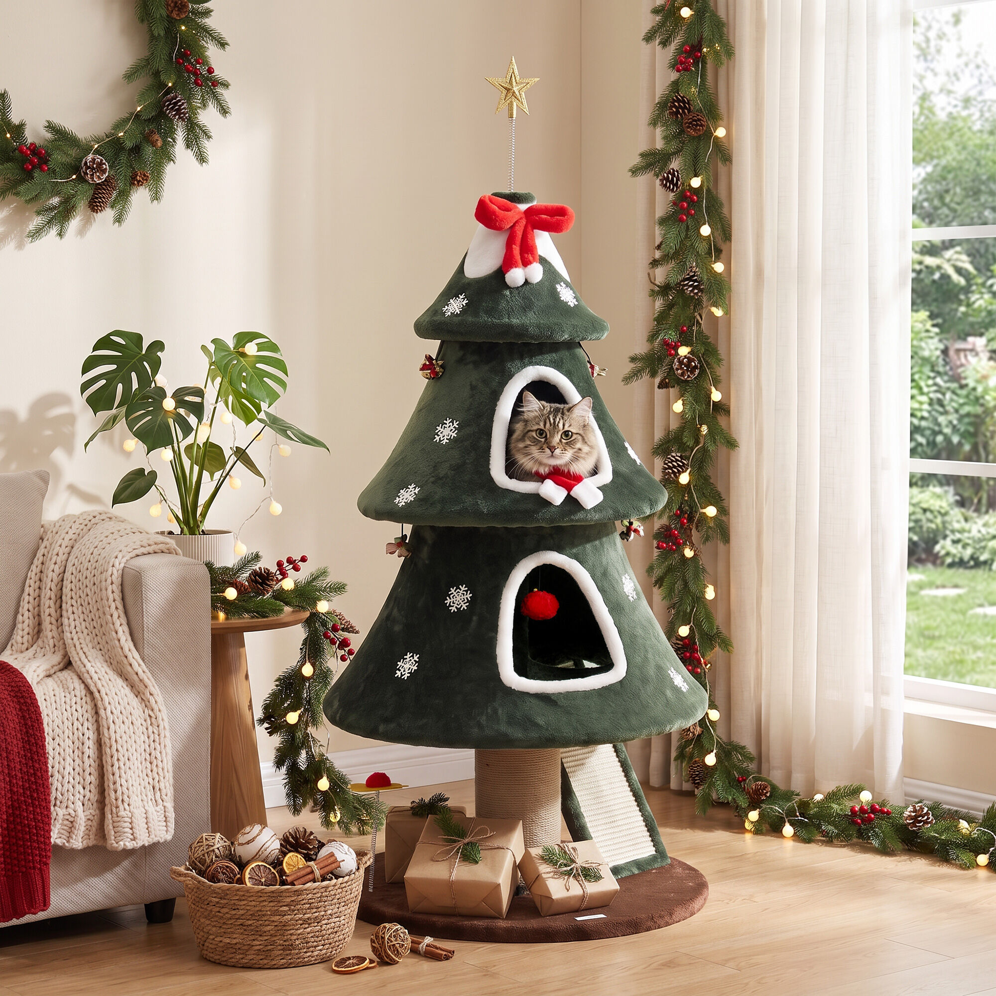 PawHut &Aacute;rbol para Gato Verde, , large Imagen numero 2