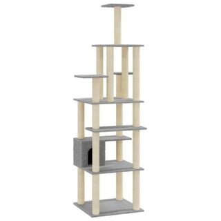 Vidaxl rascador árbol con casa gris para gatos