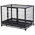Pawhut jaula de metal con ruedas negro para perros, , large image number null