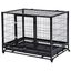 Pawhut jaula de metal con ruedas negro para perros, , large indicador imagen numero 1