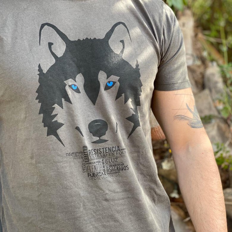 Camiseta lobo hombre color Gris, , large image number null