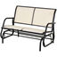 Outsunny Banco Balanc&iacute;n de 2 Plazas Silla Mecedora de Jard&iacute;n Tubo de Metal y Tela Texteline Transpirable para Exterior Carga M&aacute;x. 200 kg 120x70x85 cm Beige, , large indicador imagen numero 1