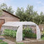 Outsunny Invernadero de Túnel de Jardín 6x3x2 m con Puerta y 12 Ventanas Enrollables de Polietileno 140 g/m² y Acero Galvanizado para Cultivos Plantas Flores Blanco, , large indicador imagen numero 2