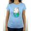 Camiseta mujer "Un día mi gato dominará el mundo" color Azul, , large indicador imagen numero 2