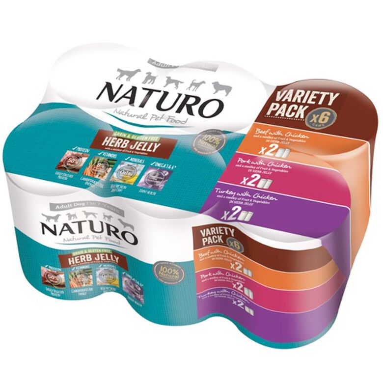 Naturo Multipack de comida húmeda en gelatina para perro