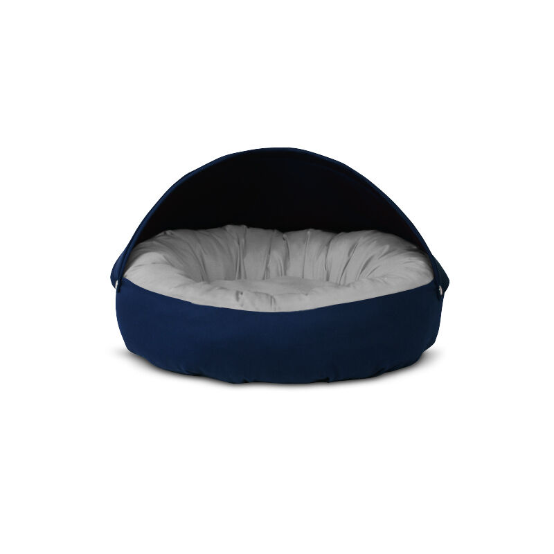 Gauty Cama Redonda para Perros y Gatos  Tela de sarga - Azul oscuro y gris, , large Imagen numero 1