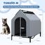 COSTWAY 2 en 1 Caseta para Perros, Casa para Perros con 2 Ventanas Enrollables, Malla Transpirable, Revestimiento de PVC Impermeable, Refugio para Perros para Interior y Exterior (84 x 132 x 114 cm), , large indicador imagen numero 7