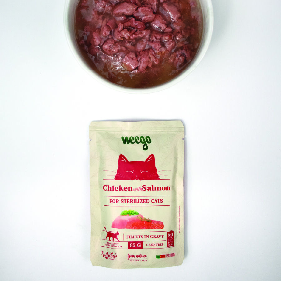 Comida H&uacute;meda Salm&oacute;n para Gatos Esterilizados 85g, , large Imagen numero 3