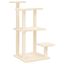 vidaXL Postes rascadores para gatos con plataformas crema 98,5 cm, , large indicador imagen numero 1