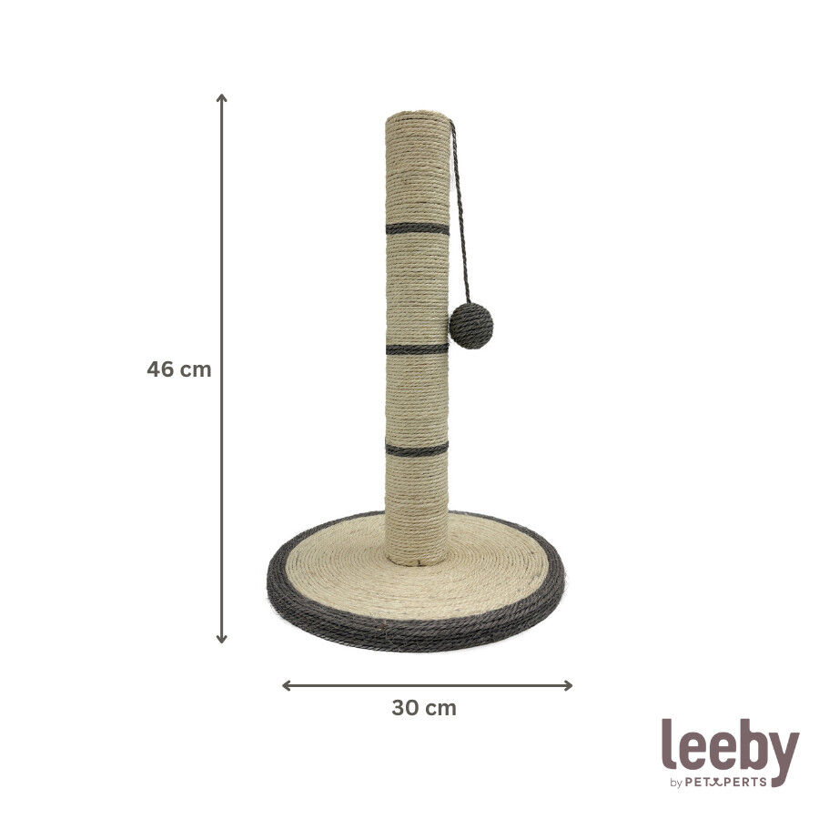 Leeby Isidoro rascador de sisal con juguete gris para gatos thumbnail