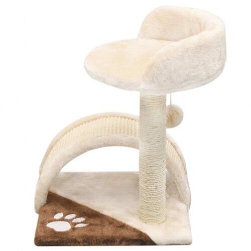 Rascado con poste de sisal para gatos color Beige y Marr&oacute;n, , large Imagen numero 4