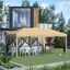 Outsunny Carpa Plegable 6x3 m Cenador de Jardín Gazebo con 6 Mosquiteras Bolsa de Transporte y Marco de Acero para Camping Fiestas Beige, , large indicador imagen numero 2