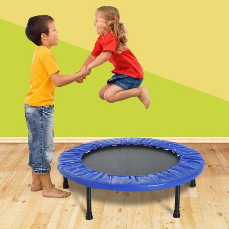 Cama elástica trampolín HomCom color Azul Oscuro, , large image number null