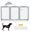PawHut Barrera de Seguridad para Perros Plegable para Escaleras y Puertas Valla para Perros Pequeños y Medianos de 3 Paneles con Soporte de Pie para Interiores 154x30x80 cm Gris, , large indicador imagen numero 3